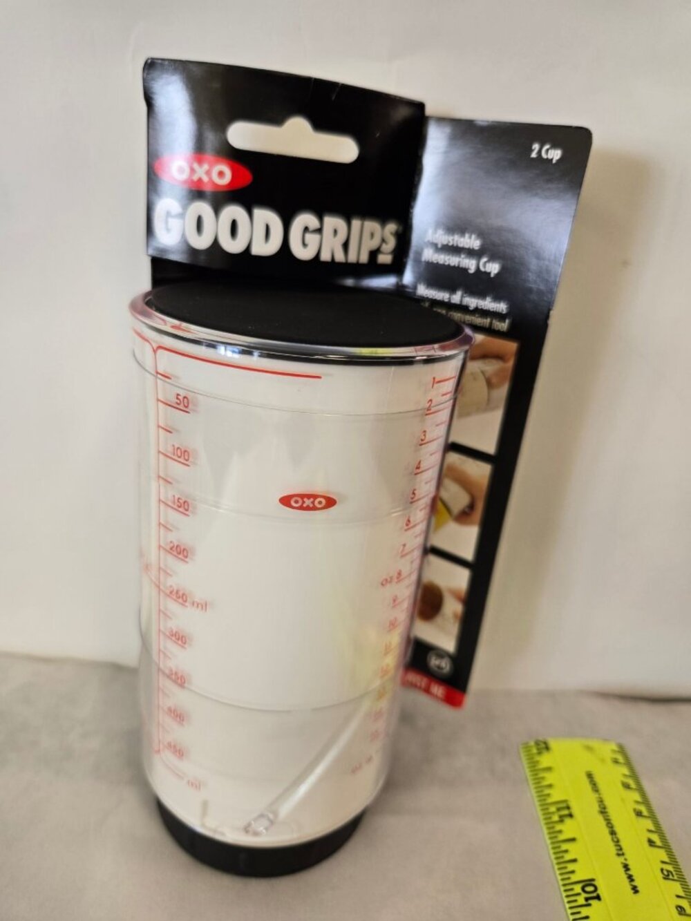 OXO Good Grips Adjustable Silicone 2 Cup Measuring Cup Wet Dry Versatile Baking